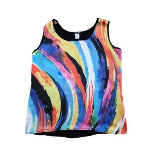 Cha Cha Vente Tank Top Women's Size 2X Colorful Sleeveless Blouse